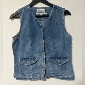 Columbia Classic Blue Denim Vest Vintage 90s